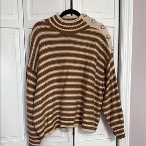 Striped Brown and Cream Sweater
